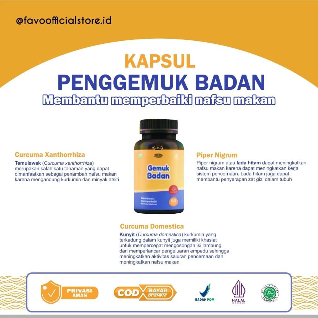 Original Kapsul Penggemuk Ampuh Penambah Berat Badan Nafsu Makan Anak Dewasa