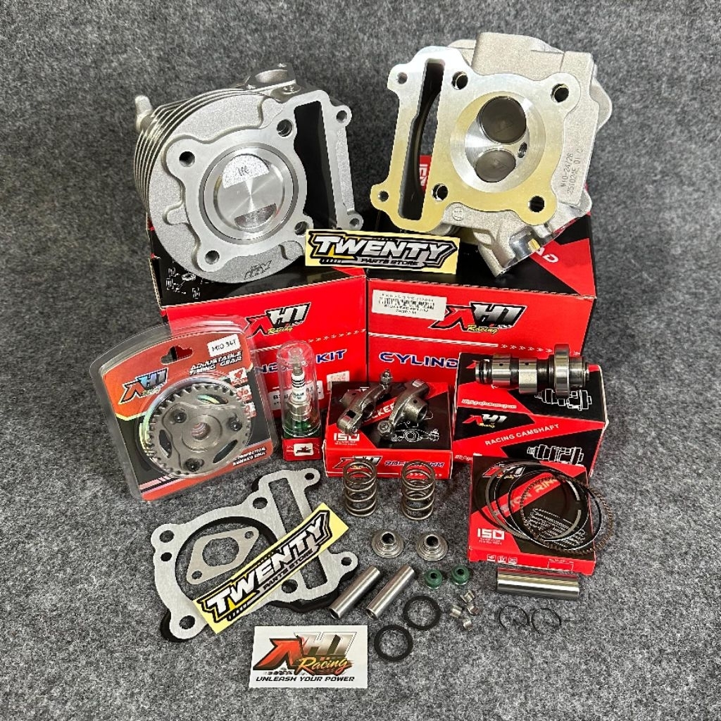 PAKETAN BORE UP AH1 MIO SPORTY/SMILE SOUL KARBU FINO KARBU NOUVO SET BLOK SEHER AH1 54 58,5 59 MM BL