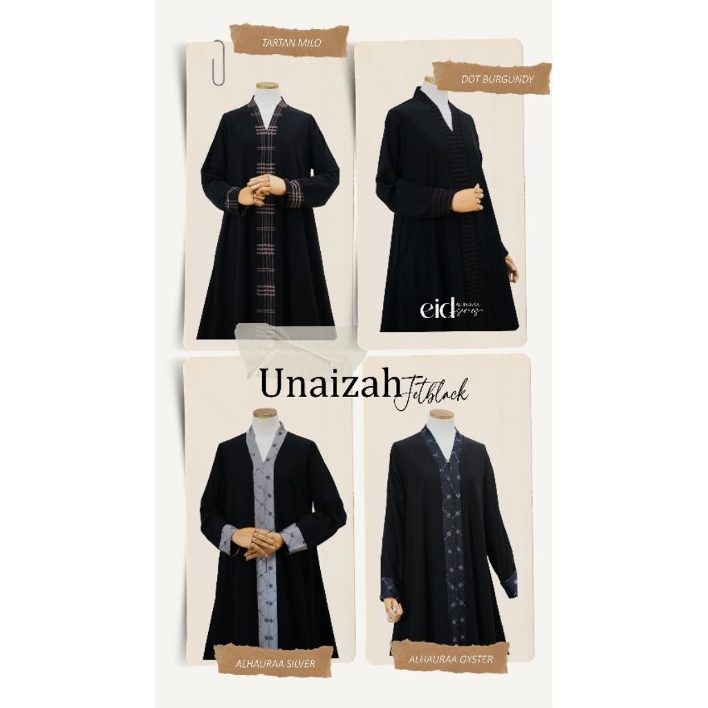 Gamis UNAIZAH Abaya Jetblack AL-HAURAA