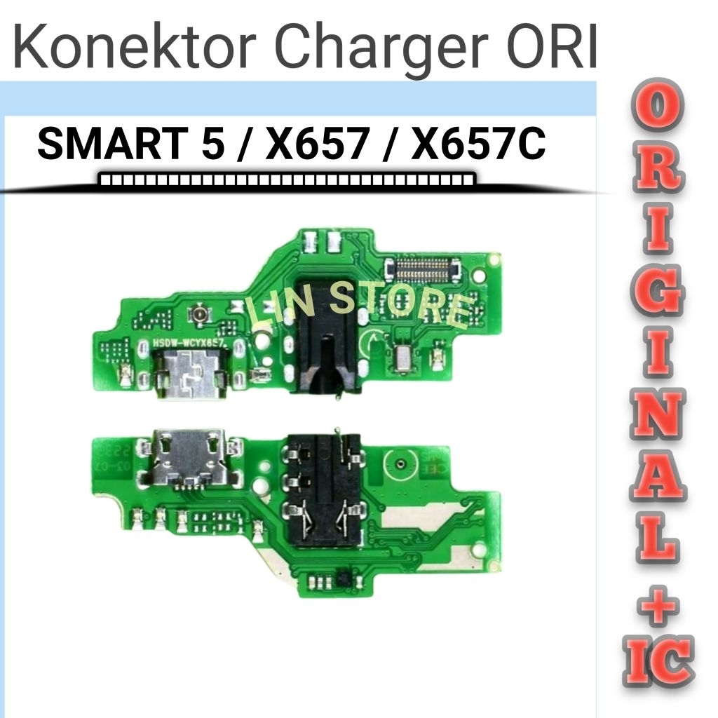Konektor charger Infinix Smart 5 / ORI + IC X657 - X657B- X657C Papan Cas Flexible konektor charger 