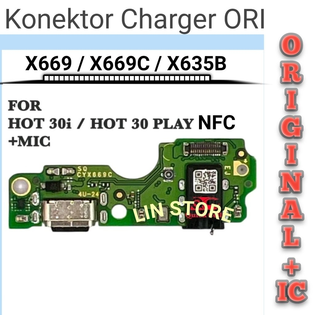 Konektor charger Infinix Hot 30Play Nfc / Hot 30i / Hot 30 Play Nfc X6835B - X669 - X669C Papan Cas 