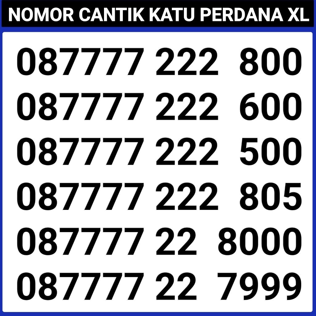 NOMOR CANTIK Kartu XL