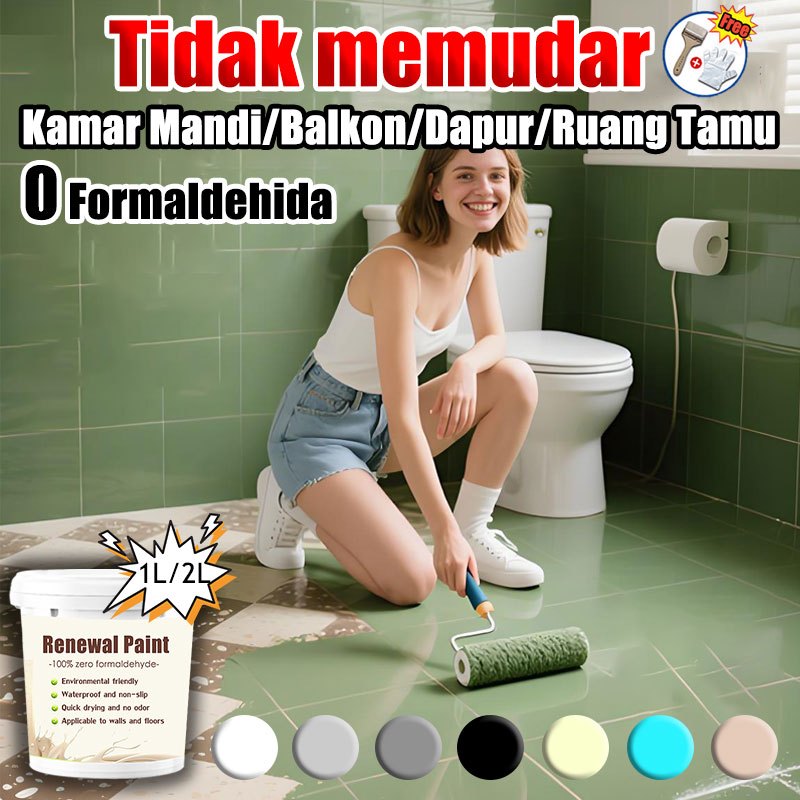 Gunakan langsung tahan air Khusus Kamar Mandi Anti Licin & Anti Jamur Cat Keramik Renew Renovasi lan