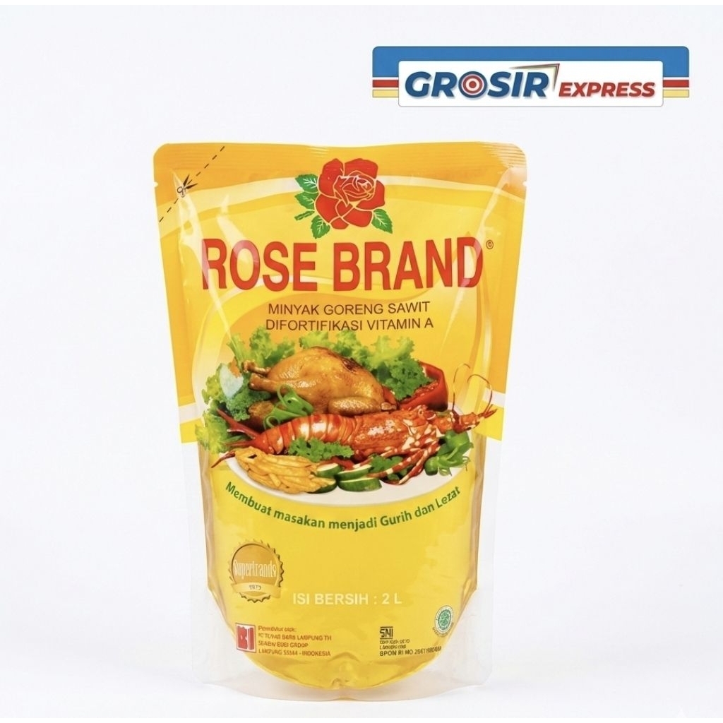 Minyak Goreng Rose Brand Pouch 2 Liter [Grosir/Dus] - Minyak Sayur Jernih & Higienis