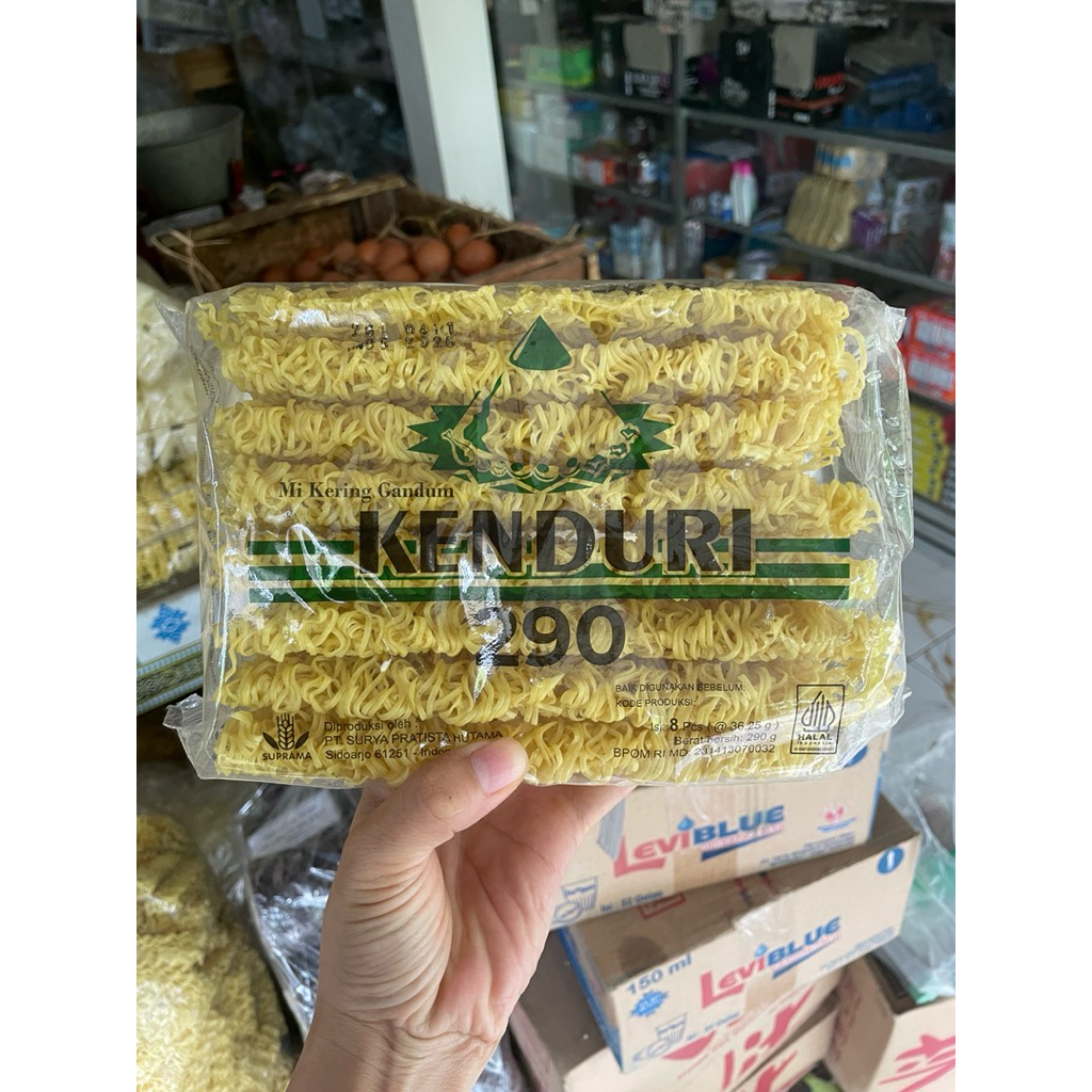 mie kuning gandum cap KENDURI 290g/8pcs (panjang mie 19cm) - mie kering kenyal & tidak mudah putus