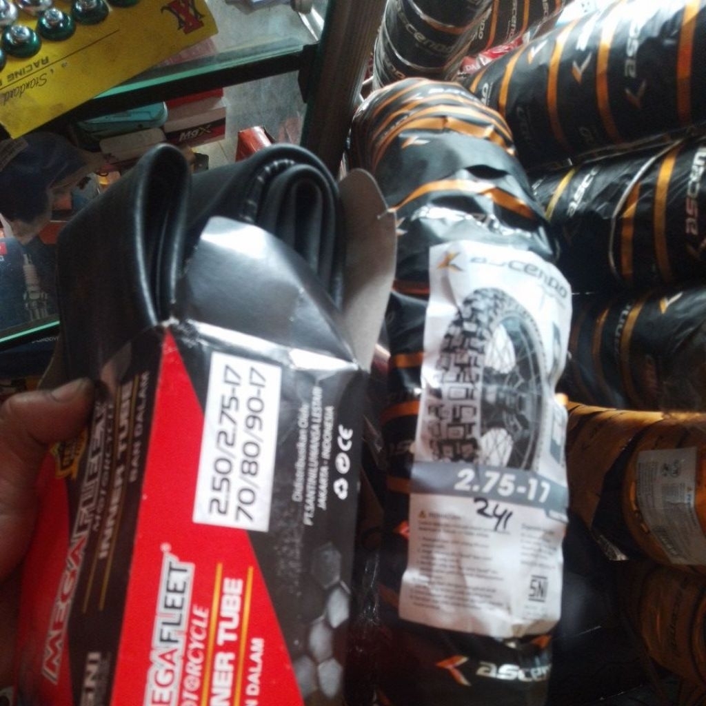ban luar motor 275-17 ascendo king cross ring veleq 17 belakang+BAN DALAM