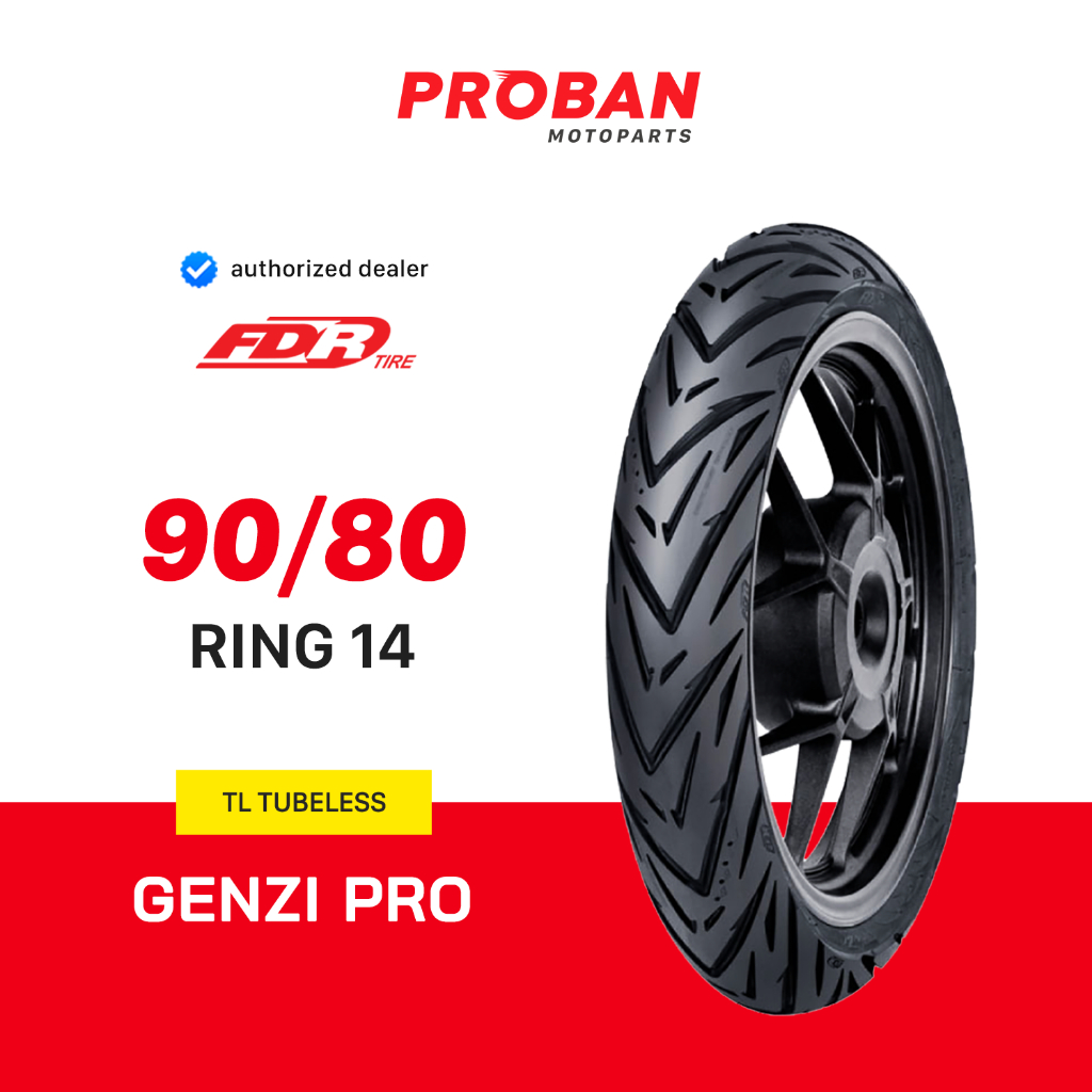 Ban Motor Tubeless Ring 14 FDR TL GENZI PRO 90/80-14