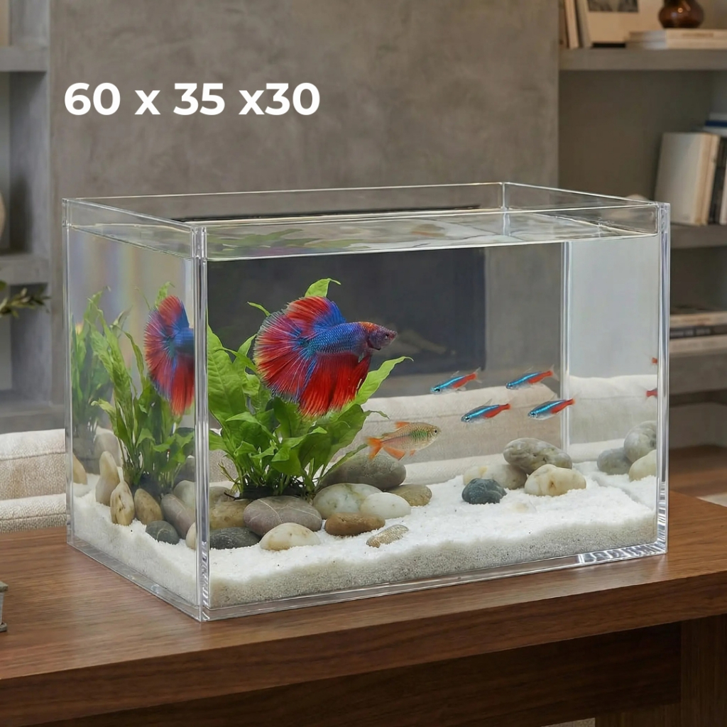 Logic - Aquarium Akrilik Transparan Multifungsi XL 60x30x35 - Acrylic Fish Tank Ikan & Reptil