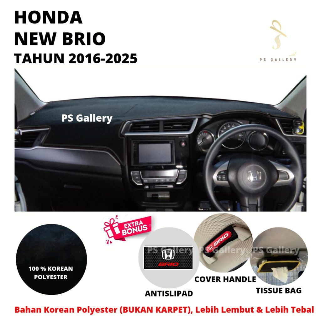 Aksesoris Premium Alas Cover Dashboard Mobil New Brio Tahun 2016-2025
