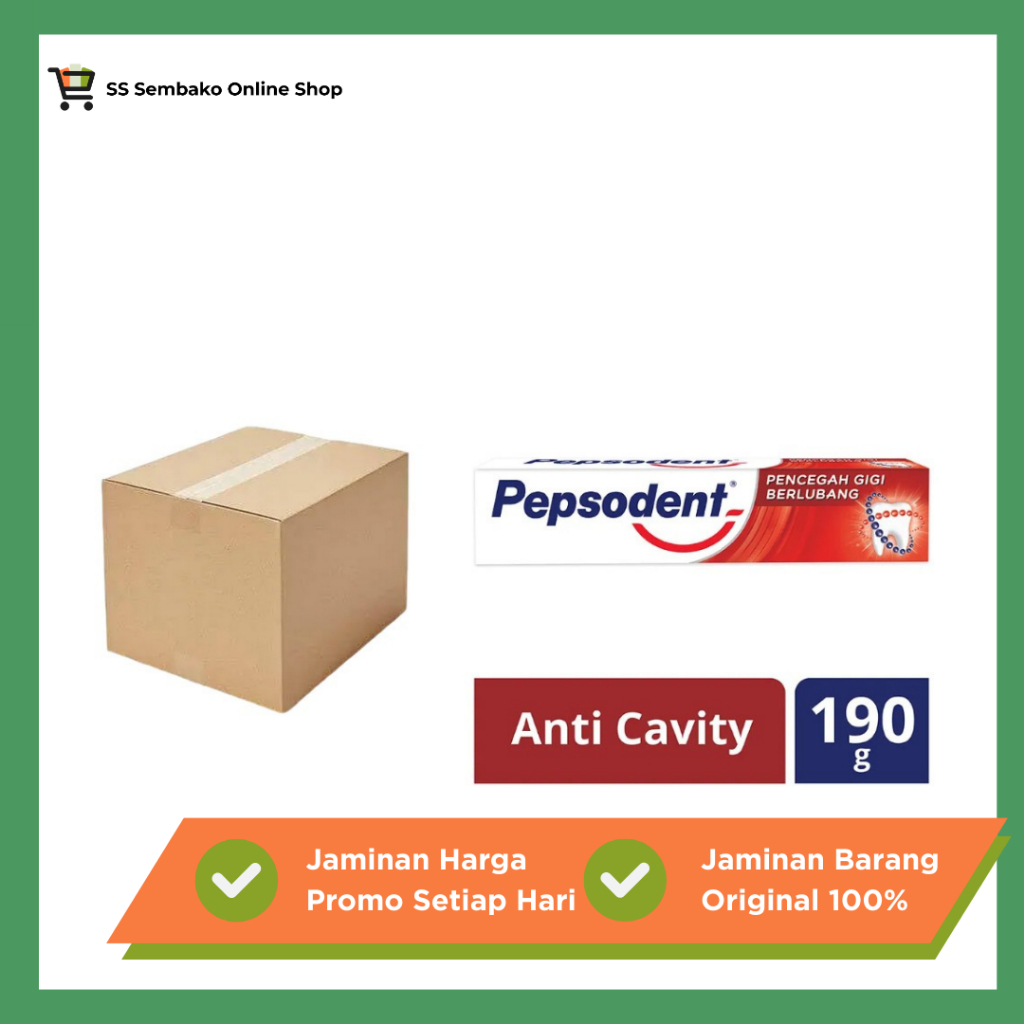[SS ONLINE 100% ORI] Pepsodent Pasta Gigi 190gr 1 Dus Isi 4 Pack (Total 48 Pcs) BPOM – Pasta Gigi Ke