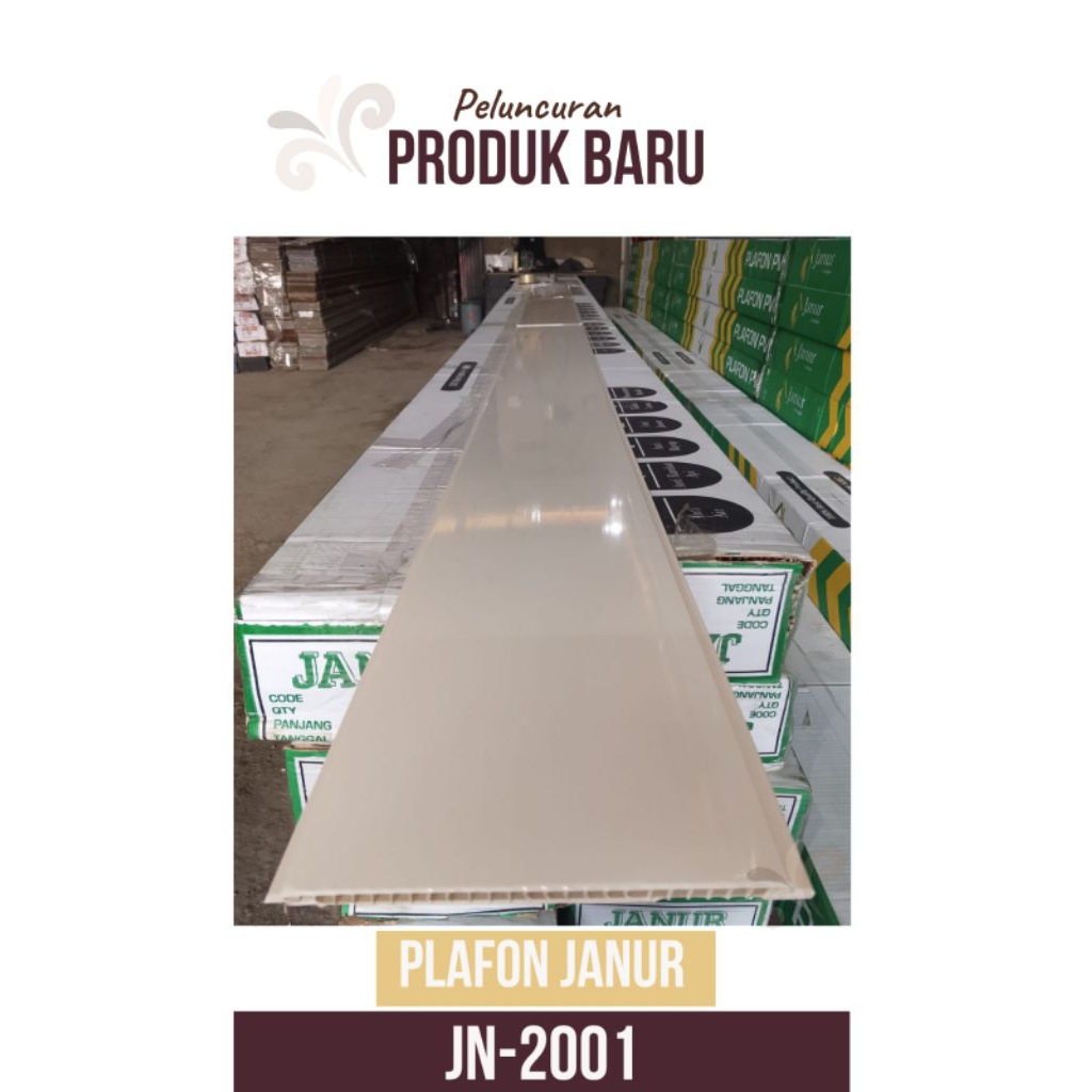 plafon PVC putih polos glossy Janur JN 2001