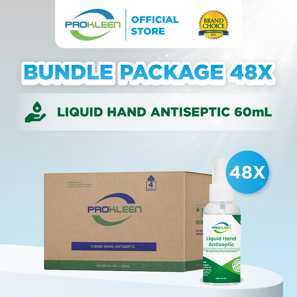 PROKLEEN [BUNDLE] Hand Sanitizer Cair 70% Food Grade 60mL - 48pcs
