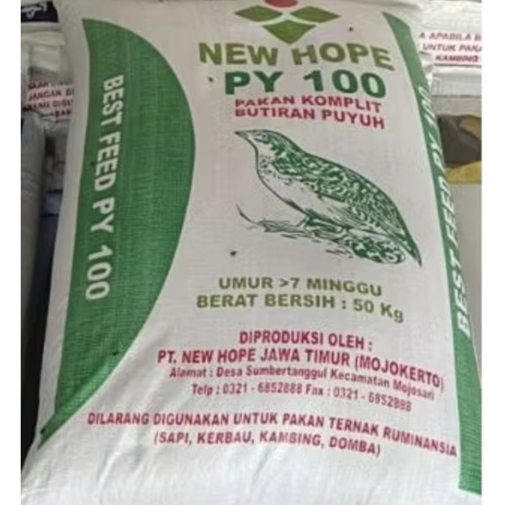 New hope Py 100 Pur pakan puyuh petelur