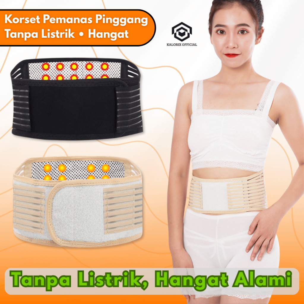 Korset Pinggang Magnetik Tourmaline Tanpa Listrik Sabuk Pemanas Pinggang Adjustable Korset Pemanas P