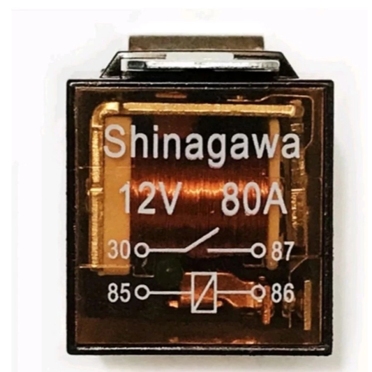 RELAY RILEY MOTOR LAMPU KLAKSON RELAY TRANSPARAN KAKI 4 80A 12VOLT MERK SHINAGAWA
