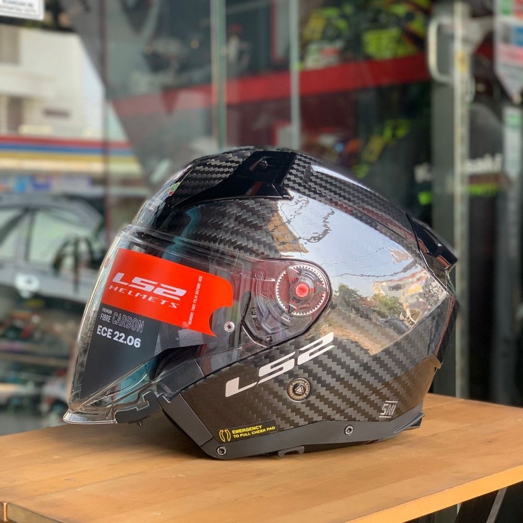 Helm Ls2 0F603 Infinity Carbon Halfface Helmet