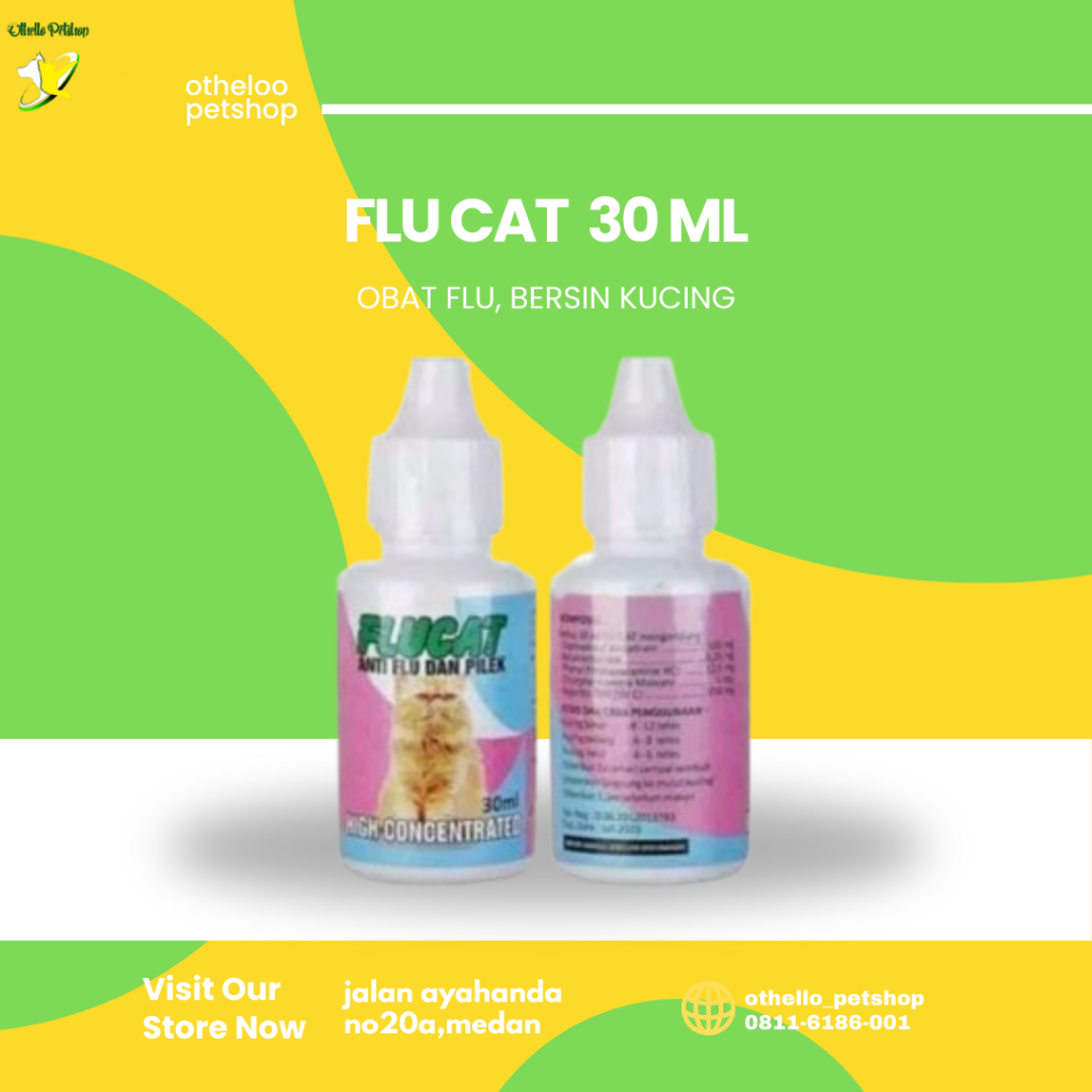 FLUCAT FLU CAT 30ml Obat Flu Pilek Kucing Antibiotik Kucing Cat Flu