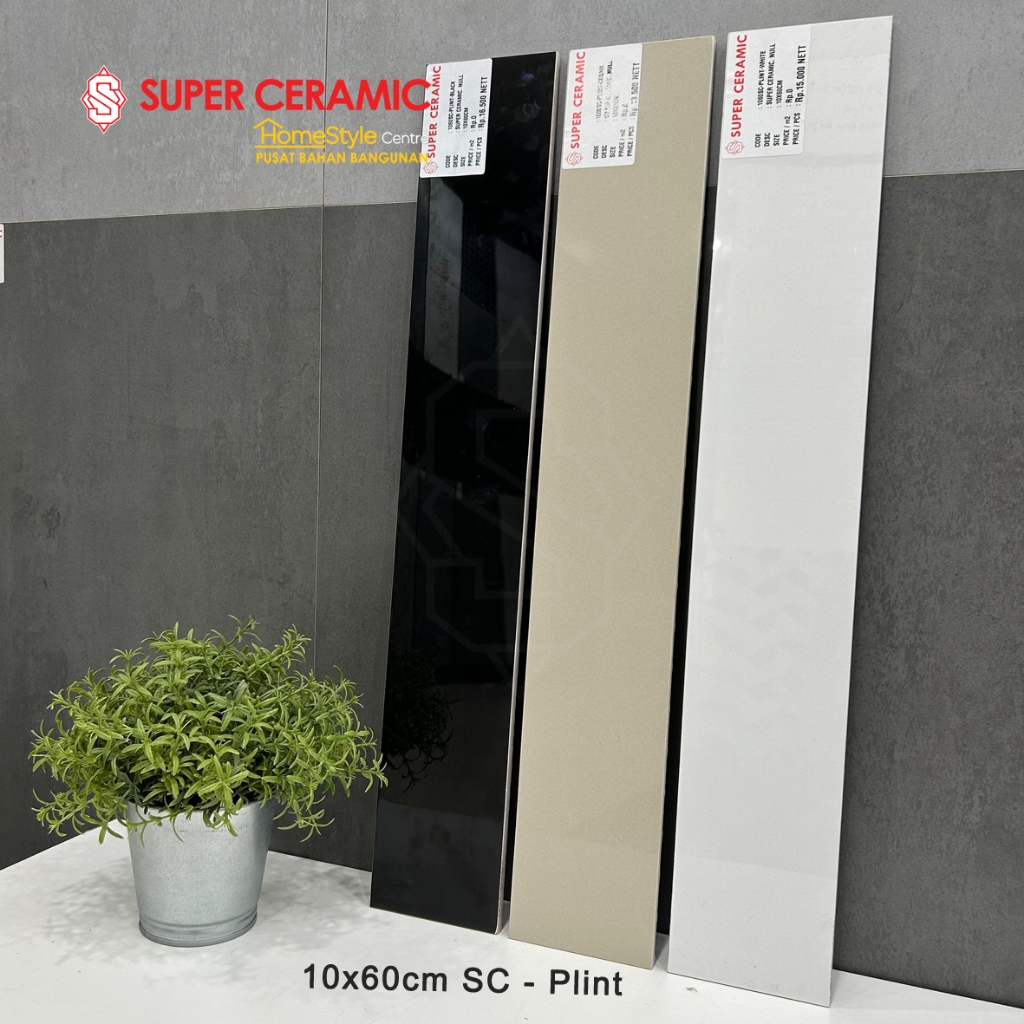 10x60 PLINT Granit / Porcelain Glossy - PLINT BLACK / PLINT CREAM / PLINT WHITE