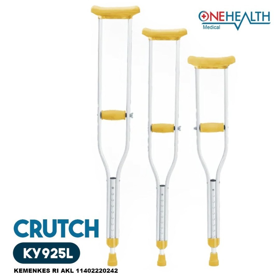 SEPASANG - Tongkat Kruk Ketiak Onehealth / Crutch / Kruk / Tongkat Jalan / Tongkat Alat Bantu Jalan