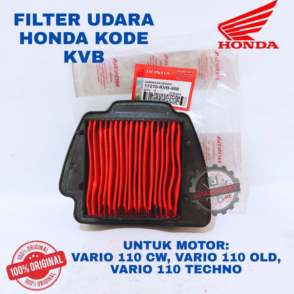 FILTER UDARA ORIGINAL HONDA KODE KVB VARIO, FILTER UDARA VARIO 110 CW, FILTER UDARA VARIO 110 OLD, F