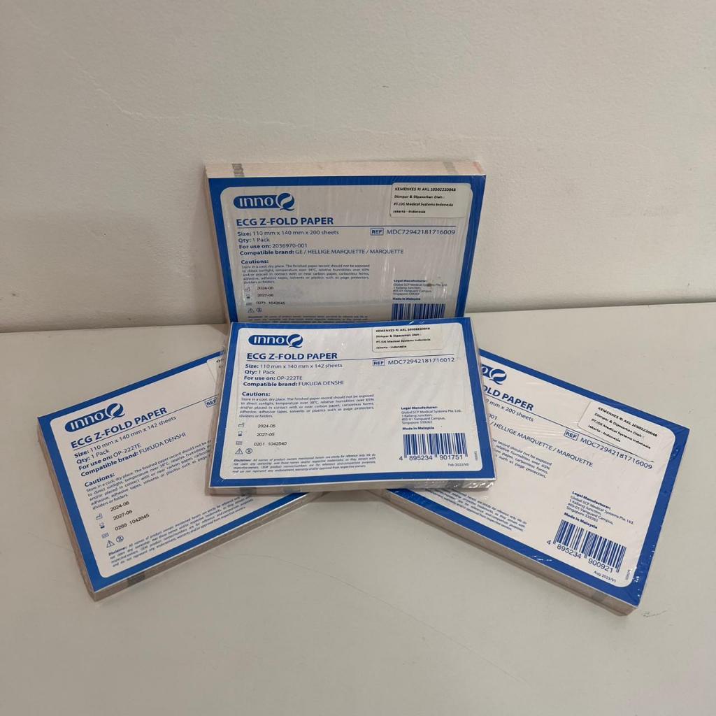 ECG Z-Fold Paper 110x140x142sh – Kertas EKG / Compatible Alat Fukuda Denshi