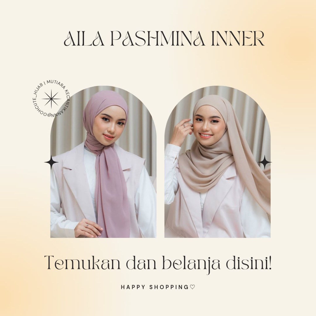 OOHCUTE Hijab Aila Pashmina Inner | Pashmina Inner Instant | Pashmina Ceruty | Hijab Daily