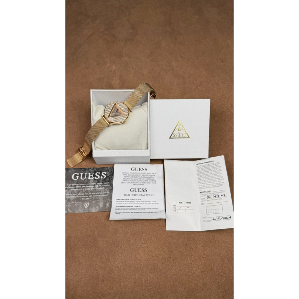JAM TANGAN WANITA GUESS GW0477L3 ROSEGOLD DIAL