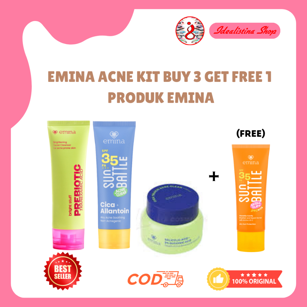 Emina Acne Kit Buy 3 Get Free 1 Produk Emina
