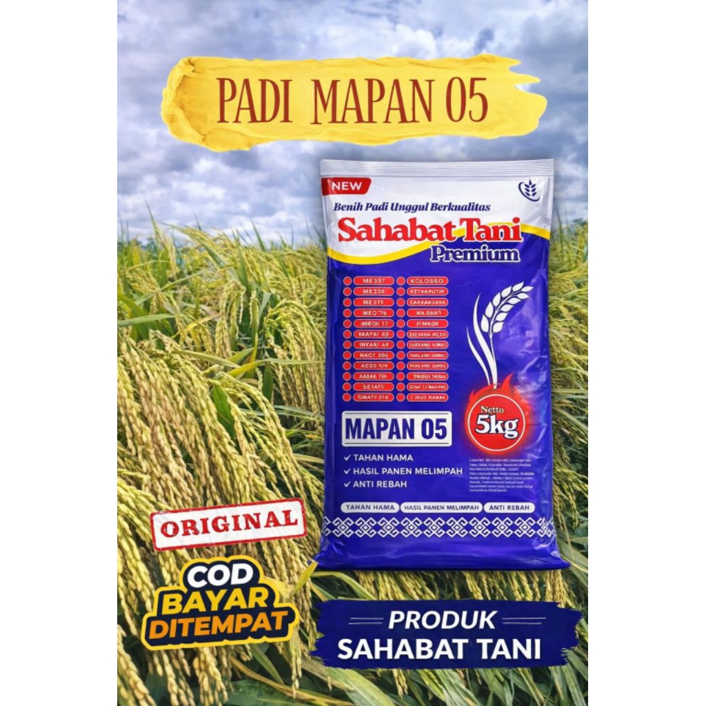 Benih padi unggul berkualitas MAPAN 05 kemasan 5kg