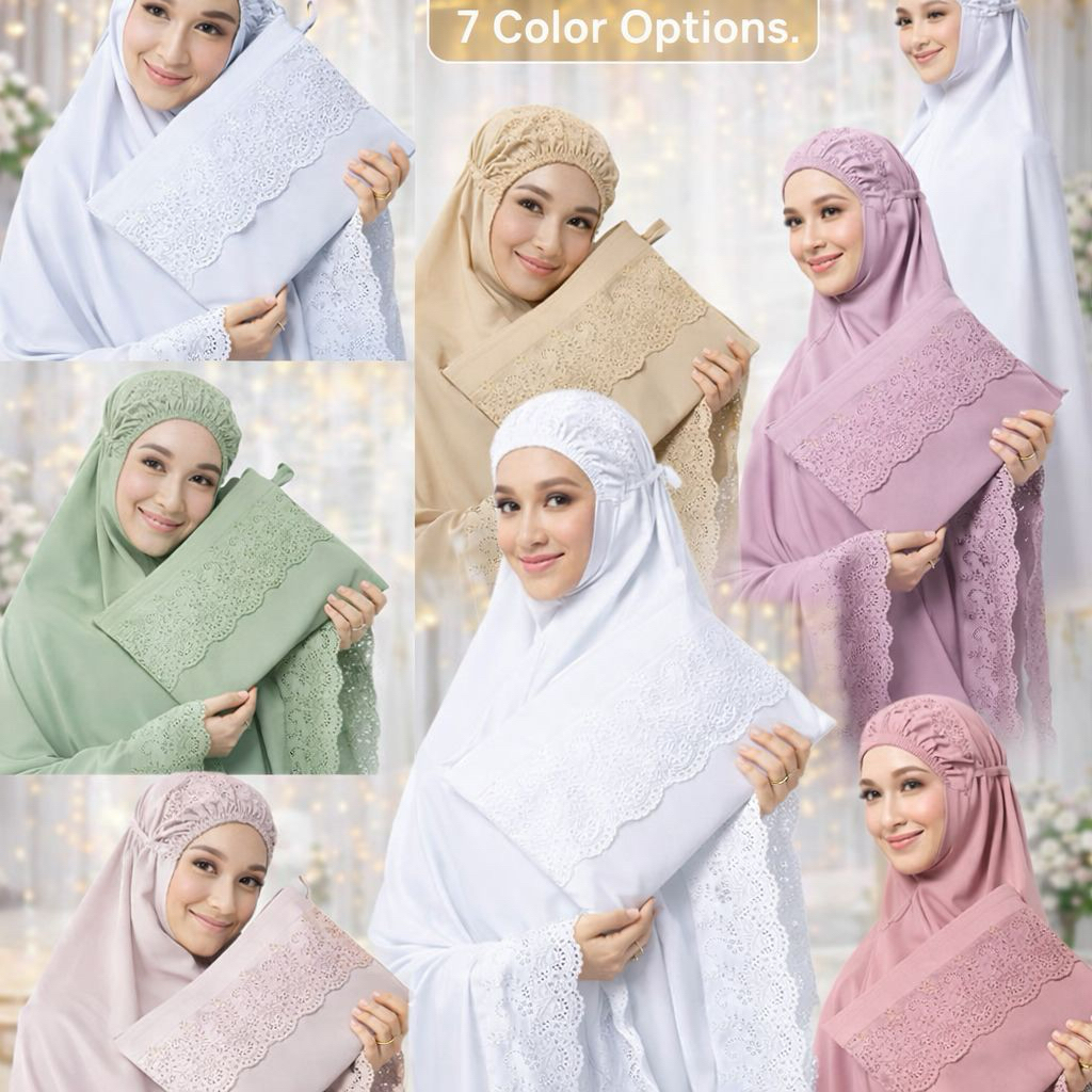 Telekung Mukena Bordir Premium Dewasa Adem Lembut Nyaman Pilihan Warna Elegan dan Desain Cantik