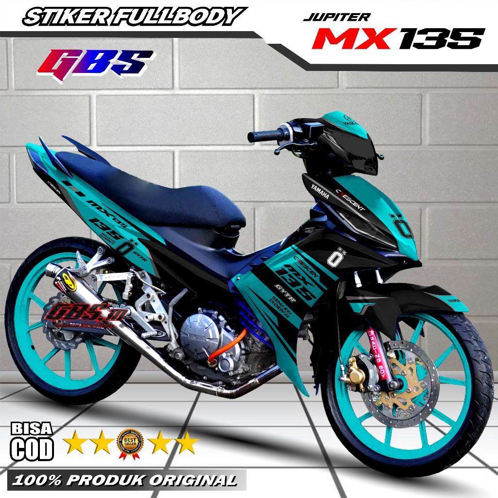 TERBARU Decal Jupiter Mx New 135 Fullbody Stiker Striping variasi Mx New 135 Desain Ohlins Racing