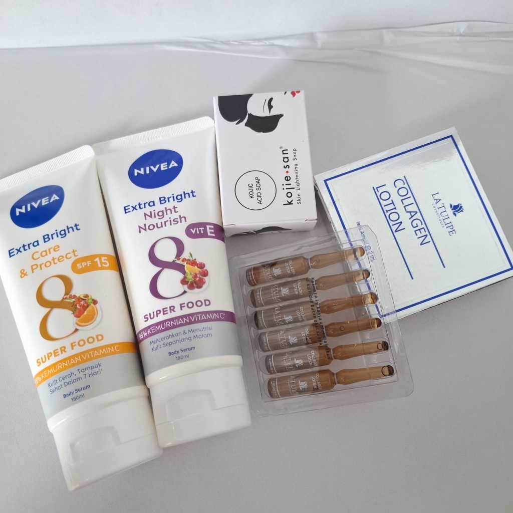 bundle Nivea care&protect 180ml || Nivea night nourish 180ml | latulipe collagen lotion 6 ampul || k