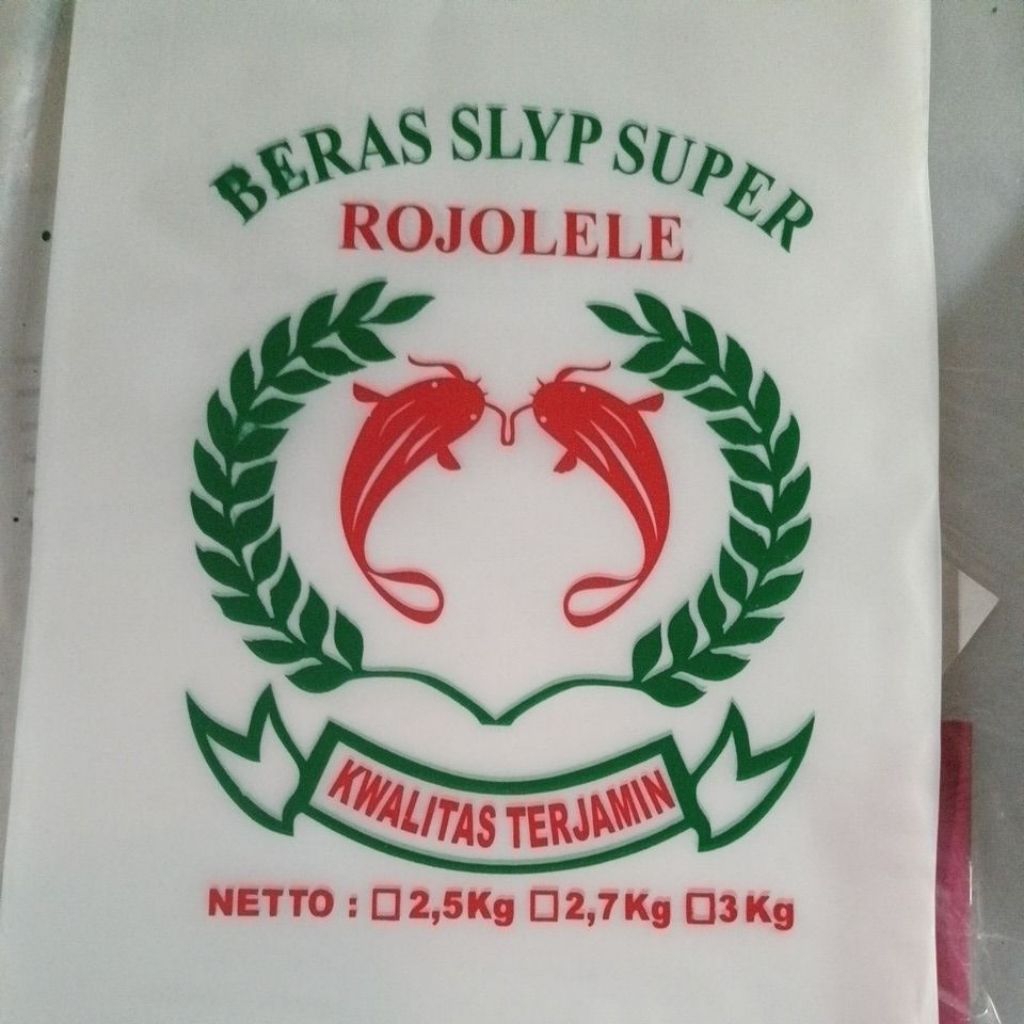 plastik beras rojo lele kemasan 2,5 kg/3kg
