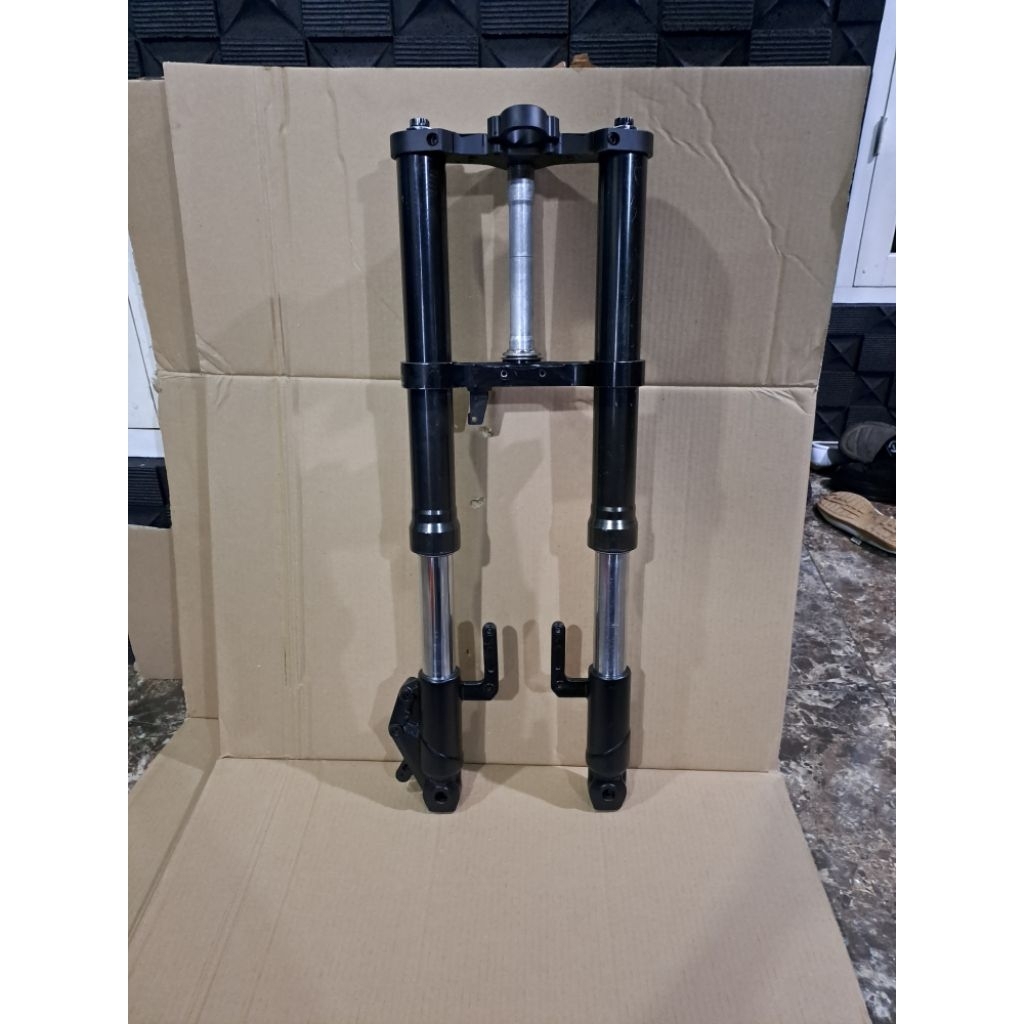 shock depan upside down ninja 250 fi ninja 250 karbu copotan pnp modifikasi