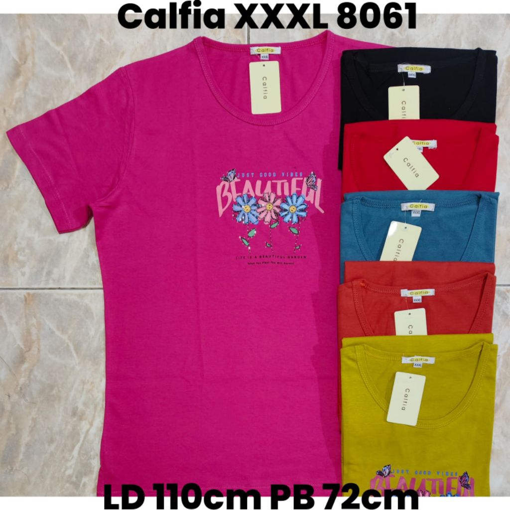 atasan wanita kaos calfia,murah,cantik,mewah,lembut,dan tebal size XXXL