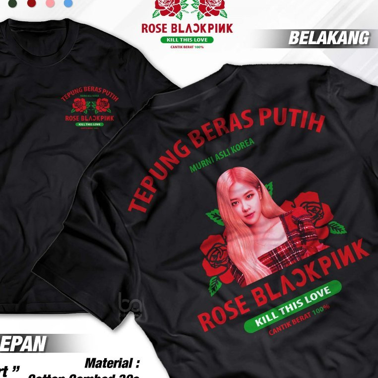 Kaos Plesetan Tepung Beras Rose Brand Rose Blackpink Tshirt Parodi Kata Kata Baju Distro Cotton Comb