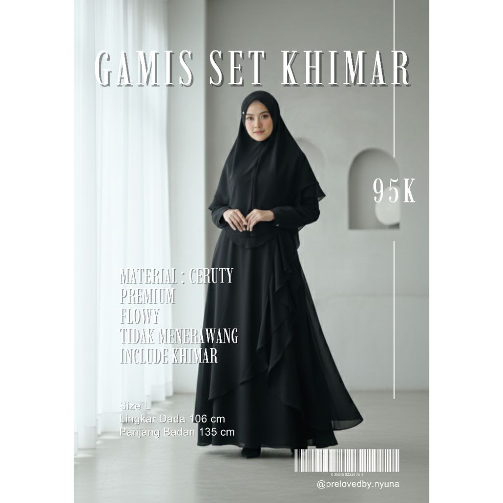 Prelove Gamis Hitam set Khimar