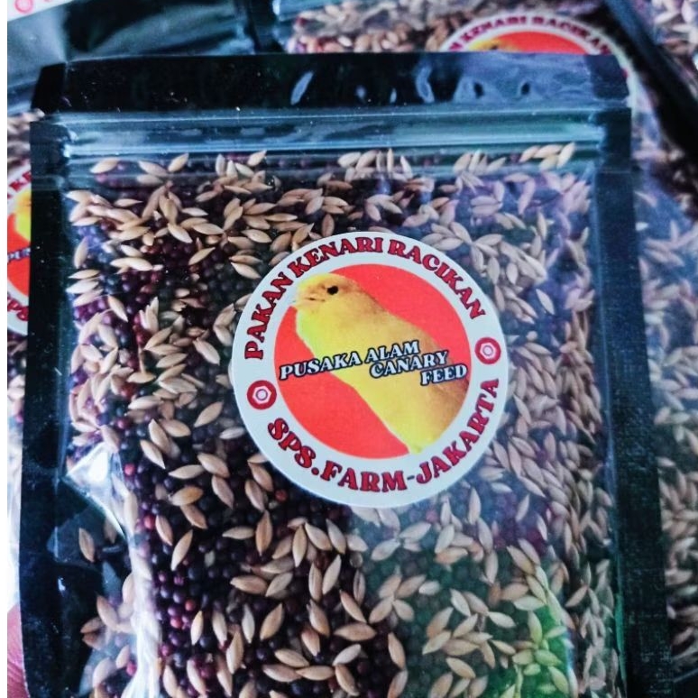Pakan Racikan Kenari Pusaka Alam 300gr Pakan Kenari Racikan Rempah Rempah plus Booster Penggacor Ken