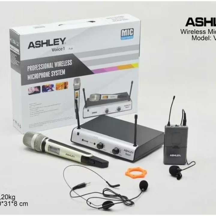 Mic Wireless ASHLEY VOICE 1 / VOICE1 PJH ( Pegang + Jepit + Headset )