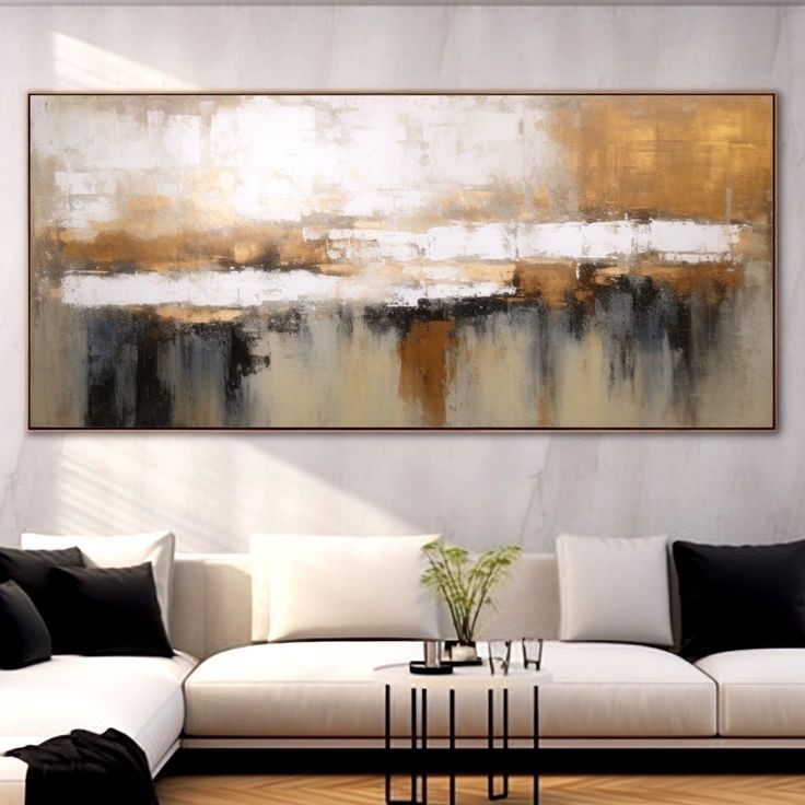 lukisan abstrak besar dinding ruang tamu kantor kamar tidur ruang makan art plus bingkai frame 200 x