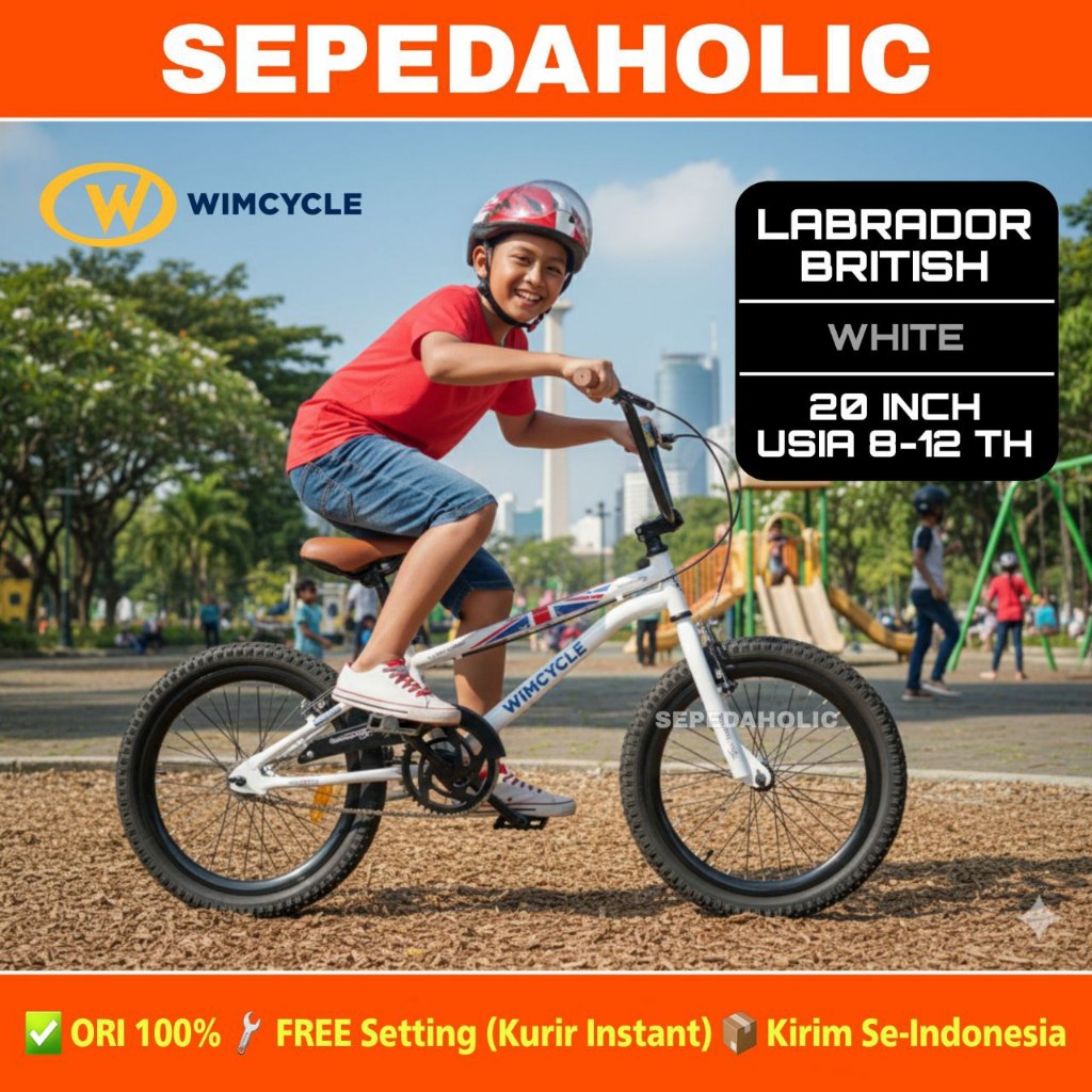 Sepeda Anak Laki BMX WIMCYCLE LABRADOR BRITISH Ukuran 20 Inch Usia 8-12 Tahun