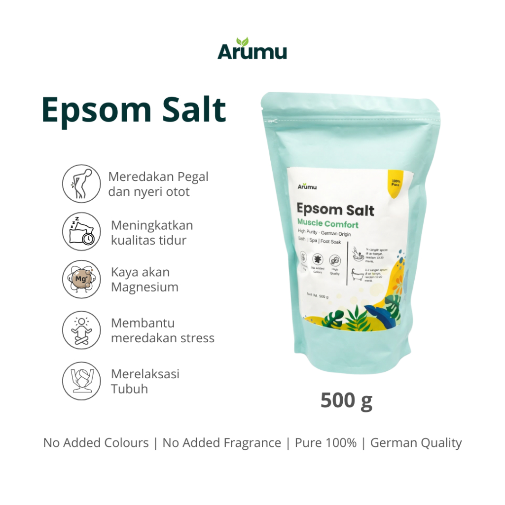 Epsom Salt - Bath Salt - Garam Epsom Premium - Epsom German- Garam Mandi Rendam Kaki- 500 gram