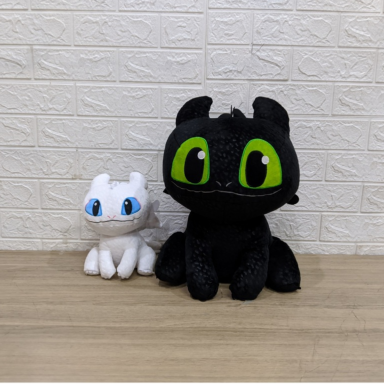 Boneka Naga Toothless - Boneka Naga Hitam & Putih