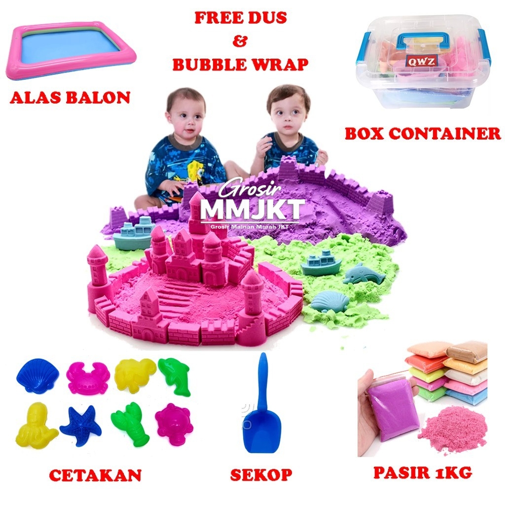 GROSIR MAINAN ANAK PASIR PASIRAN 1000GR  PASIR BENTUK BENTUK PASIR BISA DIBENTUK 1KG 1000G