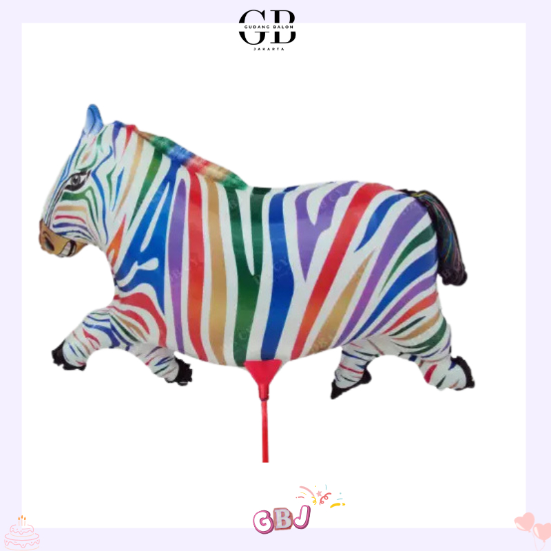 GBJ - Balon Karakter Zebra / Balon Gas Plastik Animal