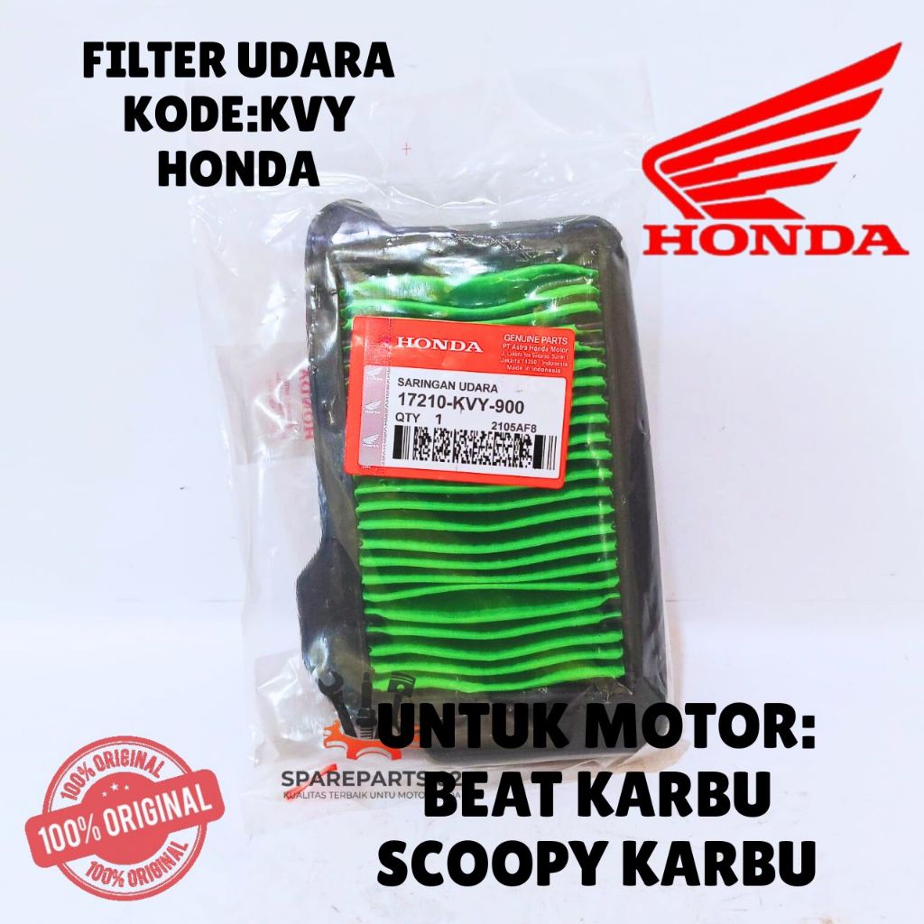 FILTER UDARA ORIGINAL HONDA KODE KVY, FILTER UDARA BEAT KARBU, SCOOPY KARBU