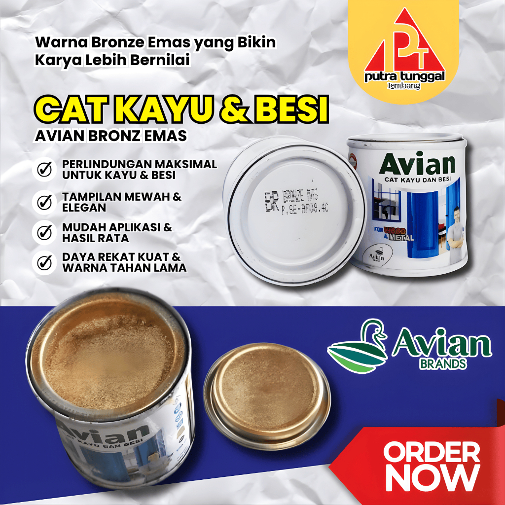 Cat Kayu & Besi Gold 100cc - AVIAN