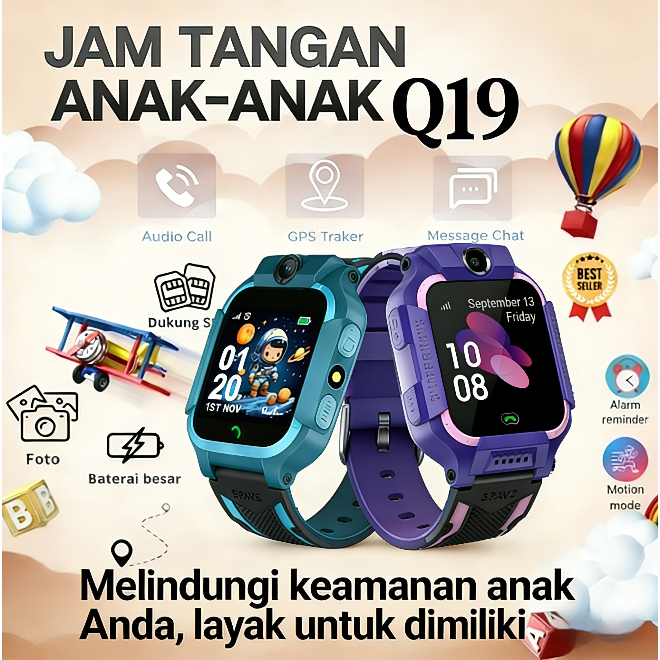 Q19 Kids Watch smartwatch anak jam tangan anak GPS positioning watch telepon tahan air voice chat SO