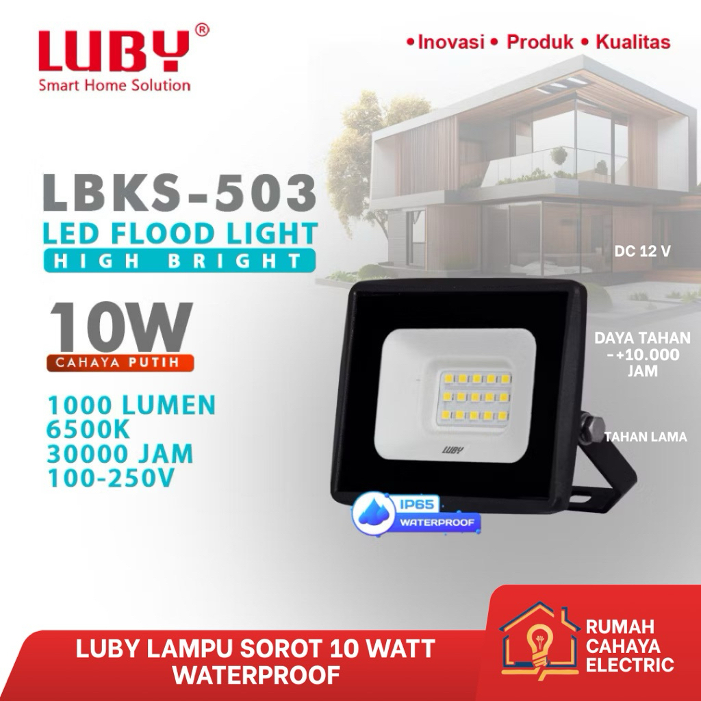 LUBY LAMPU SOROT LED 10 WATT | LBKS-503 | WATERPROOF