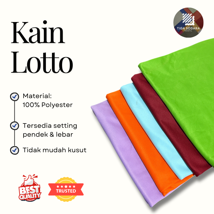 Kain Lotto Tebal Kiloan / Bahan Kain Lotto Polos 100% Polyester